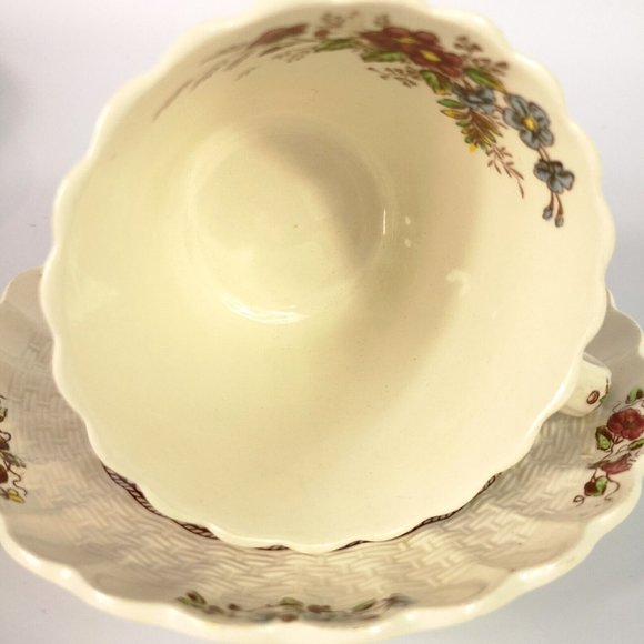 Vintage Copeland Spode Rosalie Pattern Demitasse cup and saucer teacup 1950's - Picture 4 of 6